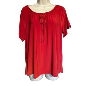 PERSEPTION Concept Red Blouse with Tie-Front